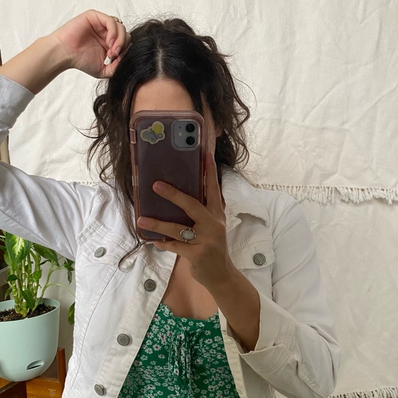 White denim cropped jacket - Picture 2 of 8